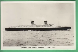 🌞 RMS QUEEN ELIZABETH, CUNARD LINE - ECHTFOTO (RP)😊KAUF 2 ERHALTE 1 GRATIS - Bild 1 von 2
