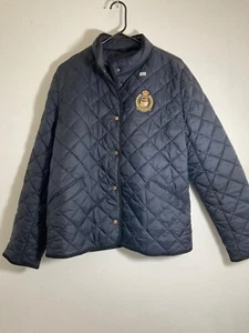 Chaqueta acolchada azul marino Lauren Ralph Lauren con logotipo de escudo XL para mujer ropa exterior ligera - Imagen 1 de 3