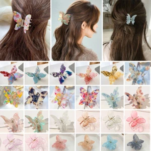 Farfalla acrilico artiglio capelli accessorio capelli donna fermaglio capelli trasparente dolce/colorato - Foto 1 di 66