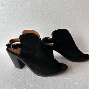 Frye Courtney Veloursleder-Pantolette mit Fersenriemen und Absatz Damen 10B schwarz 3,5"-Absatz - Bild 1 von 13
