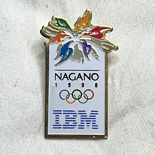 Nagano Olympics Pin IBM 1998 Badge Vintage Promotional Advertising Logo