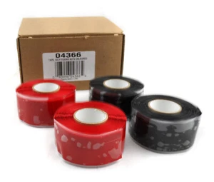 Four 10' Rolls Self-Fusing Tape - Two Black & Two Red, Deka 04366, USA MADE - Foto 1 di 3