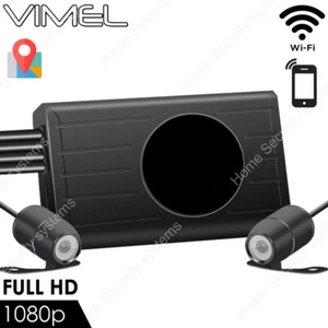 Vimel Motorbike Dual Camera WIFI Motorcycle GPS 1080 Vehicle Super Capacitor - Picture 1 of 11