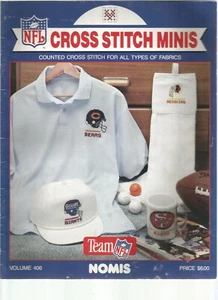 Counted Cross Stitch Patterns NFL Helmet or Logo 28 Football Teams Minis N72 - Picture 1 of 3