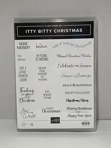 STAMPIN UP Itty Bitty Christmas Cling Stamp Set NEW Phrases Words Holiday 150513 - Picture 1 of 4