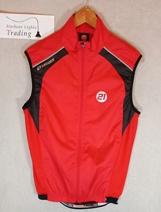 21 Vrages Top Jacket Sleeveless Gilet Red Black Cycle Cycling Mens M Medium 38" - Picture 1 of 14