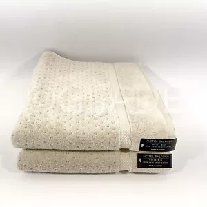 Hotel Balfour 2Pc Bath Towels Super Soft Beige 100% Cotton Made In Turkey New - Picture 1 of 6