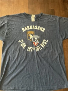 Men Vietnam War Rakkasan Raiders Z-187 Airborne Wolf Pack Tank Killers Shirt XL - Picture 1 of 6