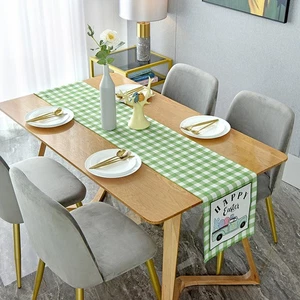 Style B (Polyester) Easter Table Flag Bunny Egg Gnome Plaid Tablecloth Table - Picture 1 of 20