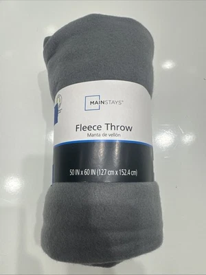 Mainstays Fleece Throw, 50X 60 Inches, Gray Brand New - Image 1 of 2