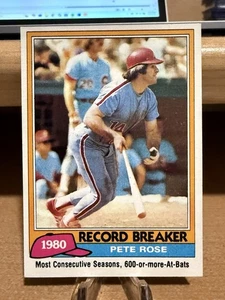 1981 Topps Baseball MLB Pete Rose Record Breaker Philadelphia Phillies Card #205 - Picture 1 of 2