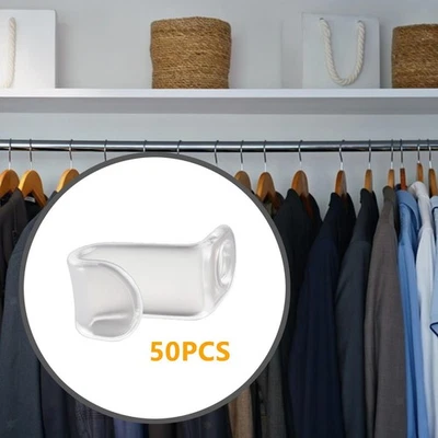 50 pezzi ganci appendiabiti ganci di collegamento trasparenti salvaspazio - Immagine 1 di 4