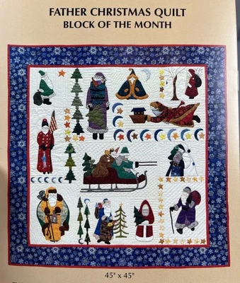 Quilted Apple Laurene Sinema Father Christmas Block 1-8 Applique Quilt Pattern - Image 1 of 4