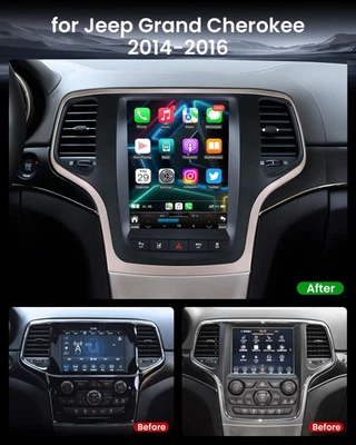 4Core 64G Android 13 Carplay Car Radio GPS for Jeep Grand Cherokee WK 2014-2016