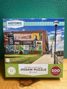 Historische Heimatstadt Hamilton Missouri 500-teiliges Puzzle 18 Zoll x 24 Zoll Quilt - Bild 1 von 4