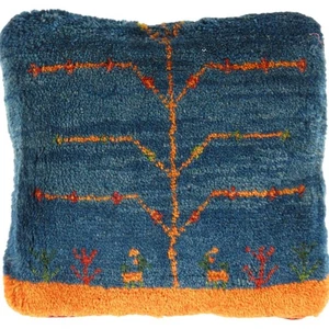 Fine Hand knotted Gabbeh pillow 15"X 16" - Picture 1 of 2