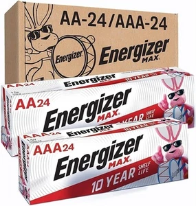 Energizer AA Batteries and AAA Batteries, 24 Max Double A Batteries and 24 Max - Picture 1 of 7
