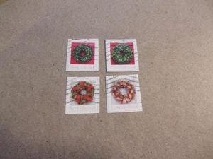 USA Used, 2019 Christmas Issue, Holiday Wreaths, (Set of 4) - Picture 1 of 1