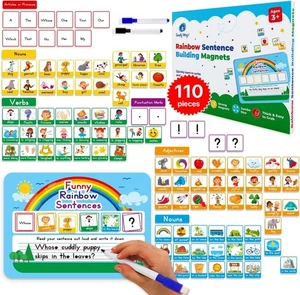110 PCS Sentence Building Kit for Kids, Speech Speak Spell Small, Rainbow - Picture 1 of 8