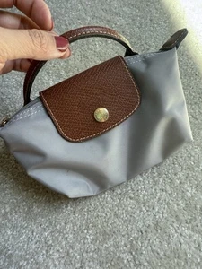 Longchamp Women's Le Pliage Mini Tote Bag Light Grey Recycled Canvas - Picture 1 of 8