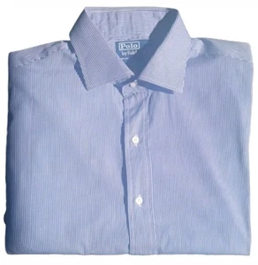 Polo Ralph Lauren REGENT Stripe Long-Sleeve Shirt, 16.5-35, Blue & White  - Picture 1 of 7