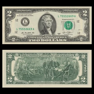 USA $2 2013 FEDERAL RESERVE NOTE SAN FRANCISCO L12 CRISP UNC — FREE SHIPPING - Picture 1 of 1