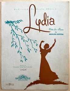 1941 MIKLOS ROZSA Piano Solo FILM spartiti LYDIA Dedicato: MERLE OBERON - Foto 1 di 2