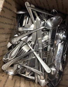 Mixed Lot of 200 Pieces of Stainless Steel Flatware -- Crafts Camp Church - Picture 1 of 1
