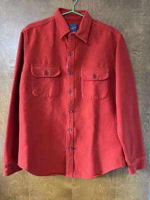 J.Crew Men's SZ M Heavyweight Chamois Workshirt Thick Flannel NWT Fire Red - Image 1 of 4