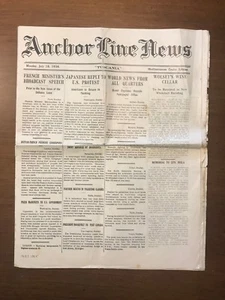 1938 SS Tuscania - Anchor Line News Paper - Anchor Line - Picture 1 of 1