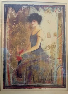 Janet Treby, "Vestido Azul" - Firmado, Titulado, Edición Limitada Serigrafía - Imagen 1 de 7