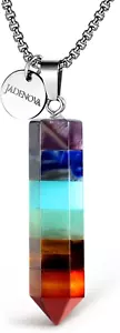7 Chakra Stones Necklace Gemstone Pendant Necklace Energy Healing Crystal Divina - Picture 1 of 12