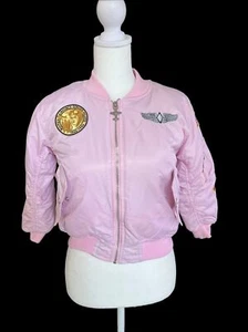 Up and Away Children's Bomber Jacket Medium-Weight MA-1 Flight Pink - Picture 1 of 10
