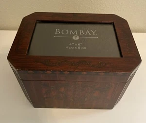Bombay Company Mahogany Framed Photo Box Storage Display (4x6 + 3x5 Photos) - Picture 1 of 10