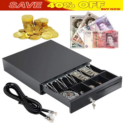 AUTOFATHER Cash POS Money Till Drawer Lockable Restaurant Retail Cashier with RJ11 2 Keys