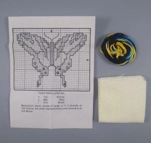 Mini Kit Punto de Cruz Contado Tigre Cola de Golondrina Mariposa Nuevo de Lote Antiguo - Imagen 1 de 6