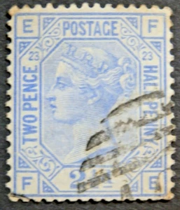 GB 1881 SG157 QV 2½d. BLUE - LETTERS EF- PLATE 23 - USED - CV £35 - Picture 1 of 2