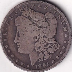 1891-O SILVER Morgan Dollar - F - #61 - BEAUTIFUL COIN - BEAUTIFUL COLOR - Picture 1 of 2