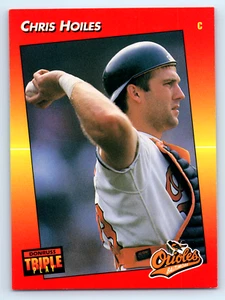 1992 Triple Play Baltimore Orioles Baseball Card #256 Chris Hoiles - Picture 1 of 2
