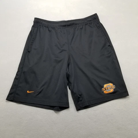 Oklahoma State Cowboys Nike Shorts Mens Size S Black Athletic Drawstring Stretch Cover