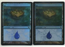 MTG Japanese Foil Island x2 #286 Omar Rayyan Shadowmoor NM-/NM