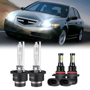 For Acura TL 2004 2005 2006 - Front HID Headlights Hi Lo Beam LED Fog Light Bulb - Picture 1 of 12