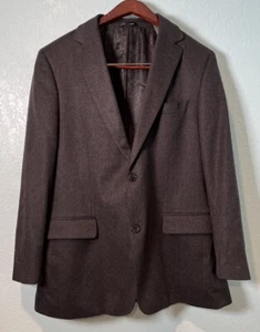 HUGO BOSS Columbo Charcoal Grey Cashmere Silk Wool Flannel Blazer Jacket US 40R - Picture 1 of 8