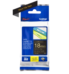 Beschriftungsband Brother P-touch TZe-344 original schwarz/gold 18mm 8m neu - Bild 1 von 6