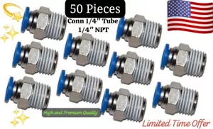 50 Stück 1/4" Rohr x 1/4"NPT Außengewinde Push to Connect Fitting Pneumatik - Bild 1 von 6