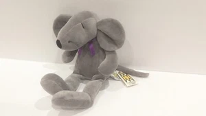 Manhattan Toy Company graue Mona Maus Ratte Plüsch Garn geschlitzte Augen mit Etikett 1994 - Bild 1 von 6