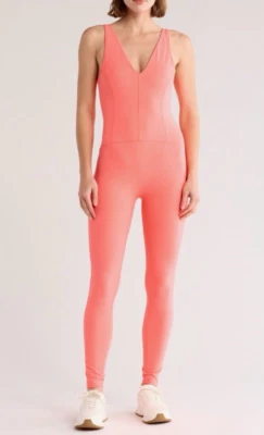FREE PEOPLE Movement Never Better Jumpsuit Size XS Coral NEW NWOT, $98 Flaw - Image 1 of 4