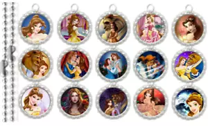 Juego de 15 collares de tapa plana de plata de la Bella y la Bestia 1 - Imagen 1 de 1