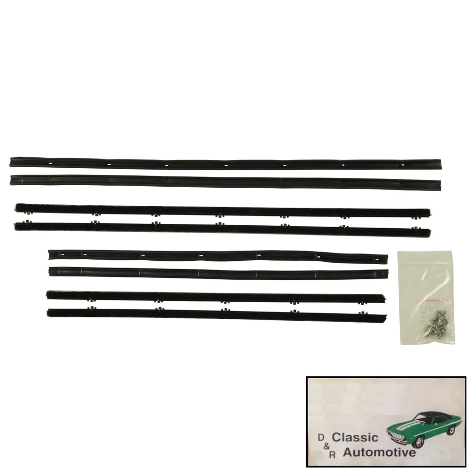 Chevy II/Nova 1962-1965 cupé techo rígido 8 piezas fieltros de ventana barridos sellos resistentes a la intemperie Foto 1 de 1