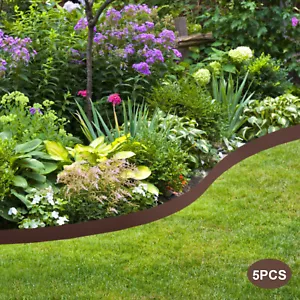 Metal 5PCS Landscape Edging Steel Lawn Edging 3"* 39" Garden Border Yard Barrier - Picture 1 of 11